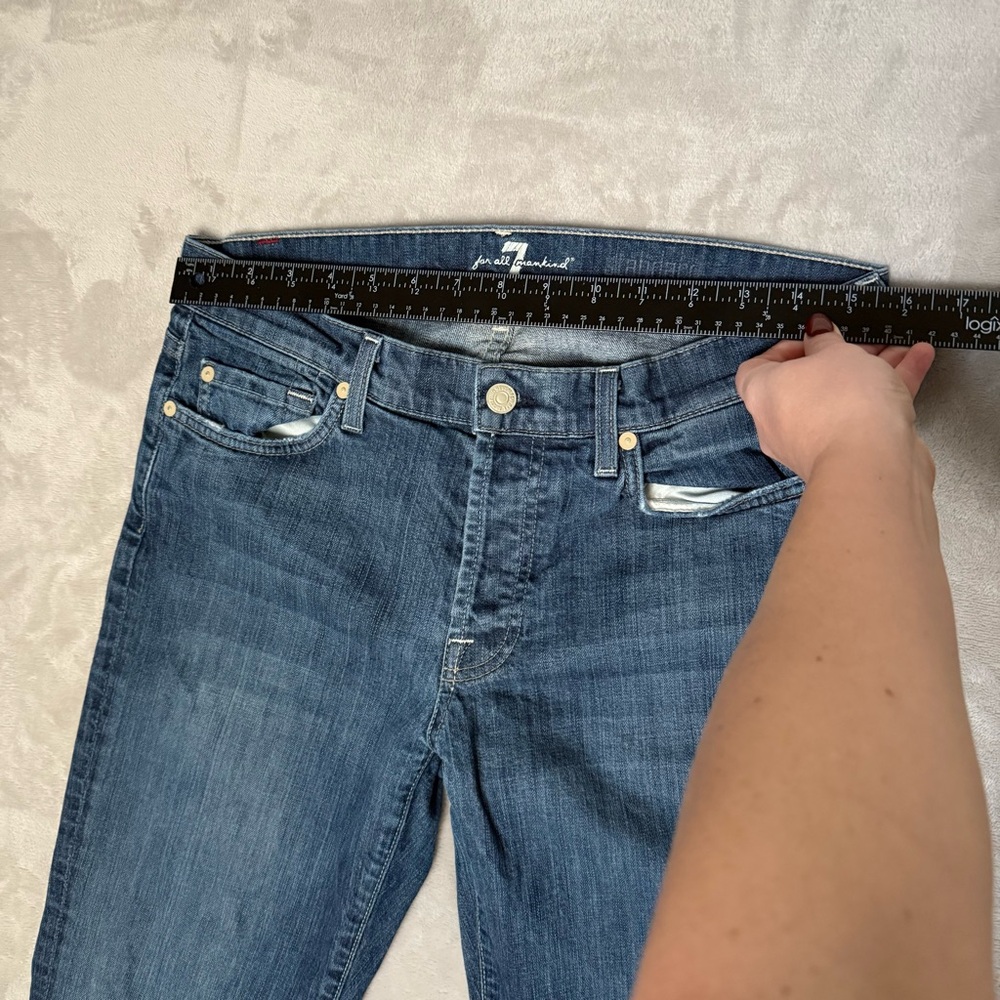 7 For All Mankind Bootcut Jeans Women Size 32 Medium Wash Stretch Denim - Picture 10 of 10